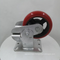 6 Inch 8 Inch Heavy Duty Casting PU On Iron Core Wheel Shock Absorb Caster Wheels With Spring